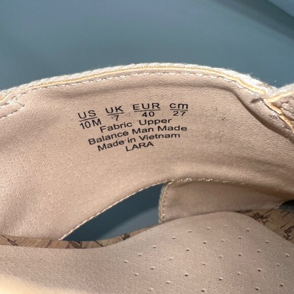 LifeStride Beige Lara Sandals w/ Cork Block Heels & Adjustable Straps Size 10M - Picture 7 of 16